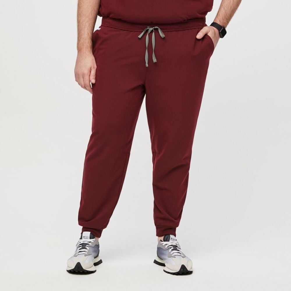 Figs | Men’s Tansen Jogger Scrub Pants Drawstring Waist Burgundy Sz XXL